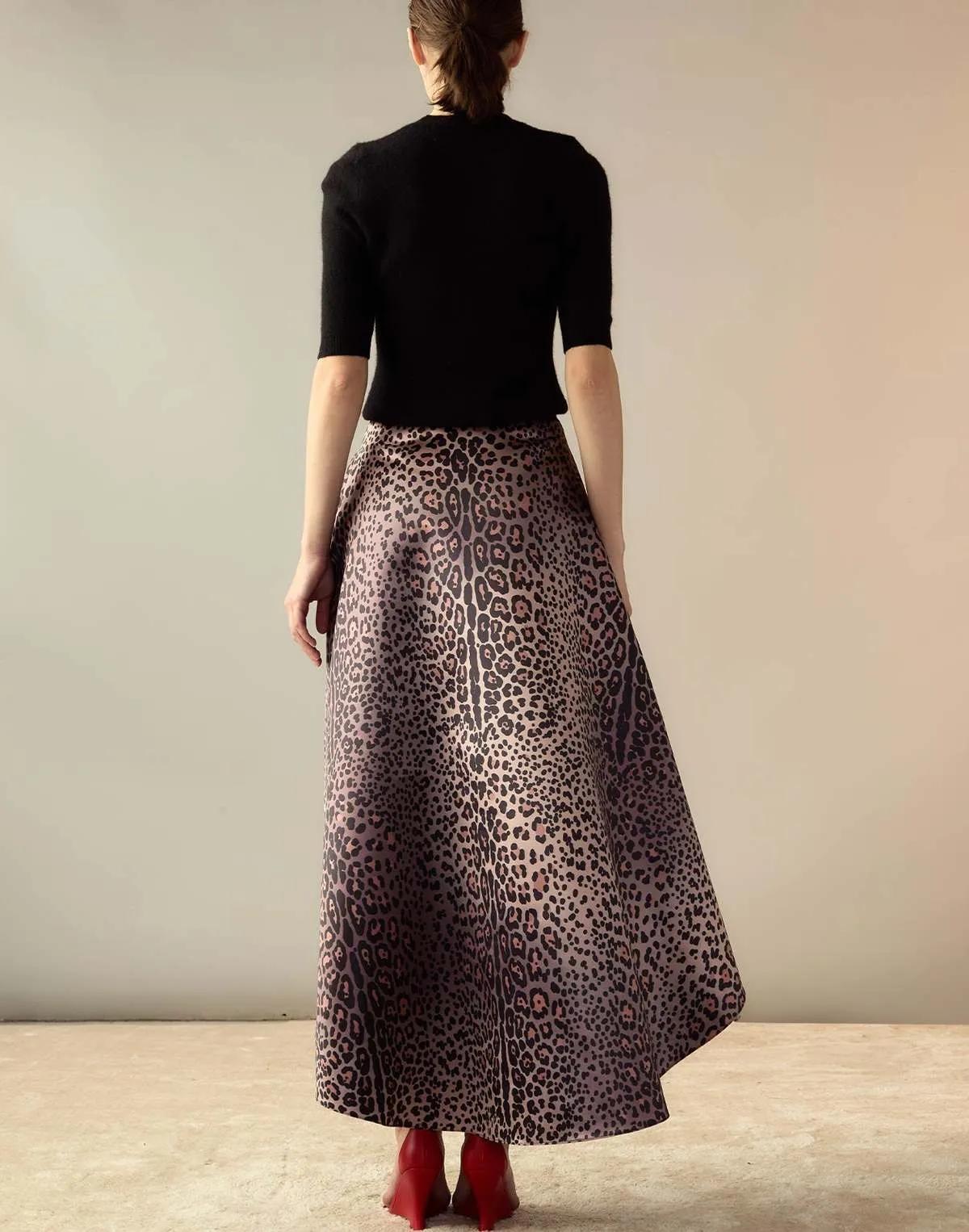 Leopardess Satin Skirt - LEOPD