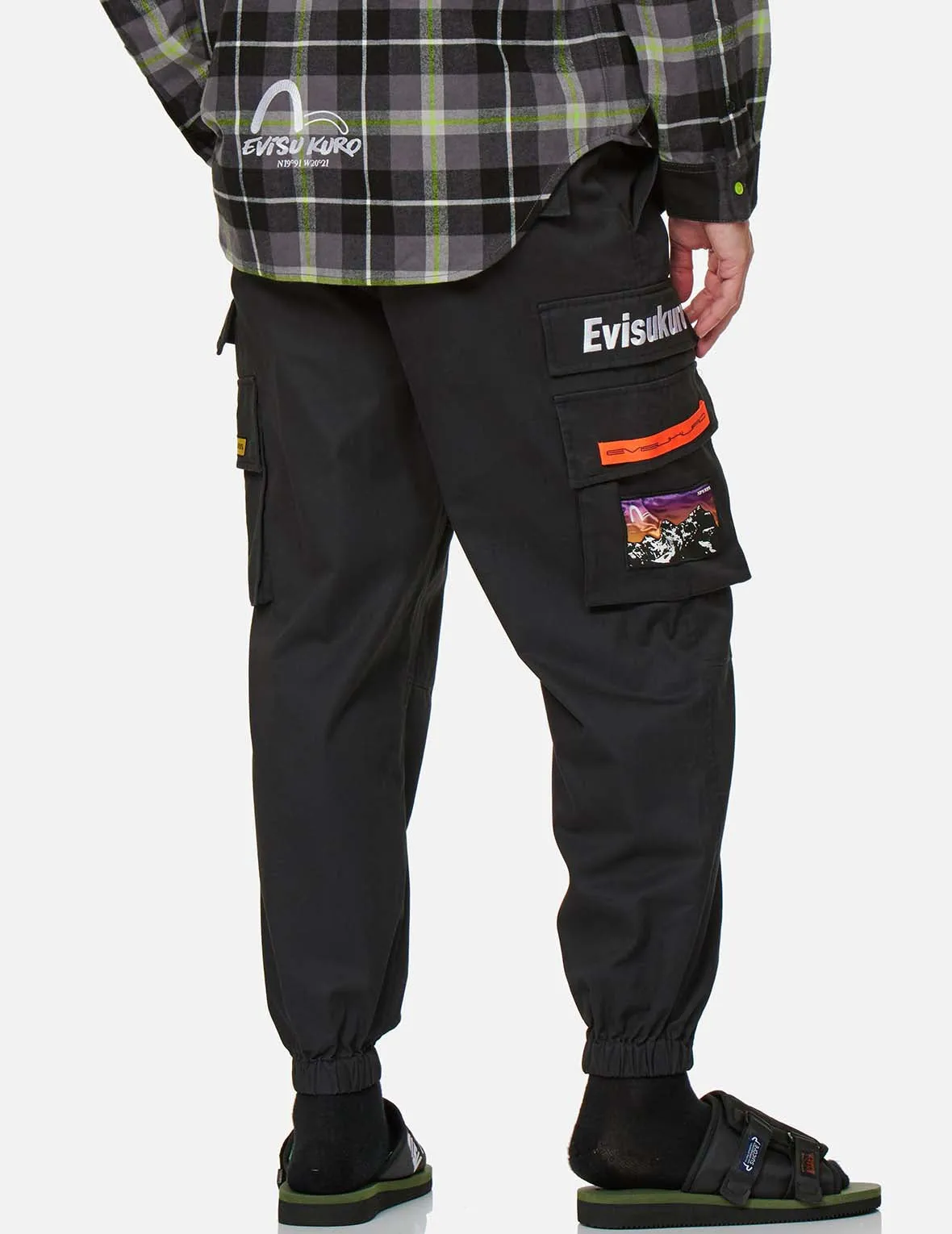 Logo and Seagull Embroidered Cargo Pants