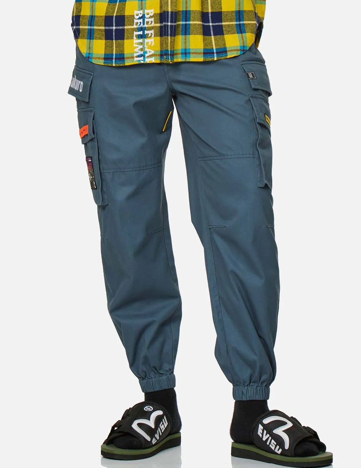 Logo and Seagull Embroidered Cargo Pants