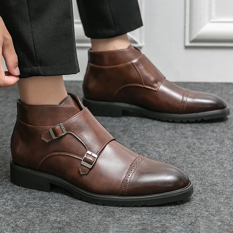 Luca Moreno Leather Double-monk Strap Boots