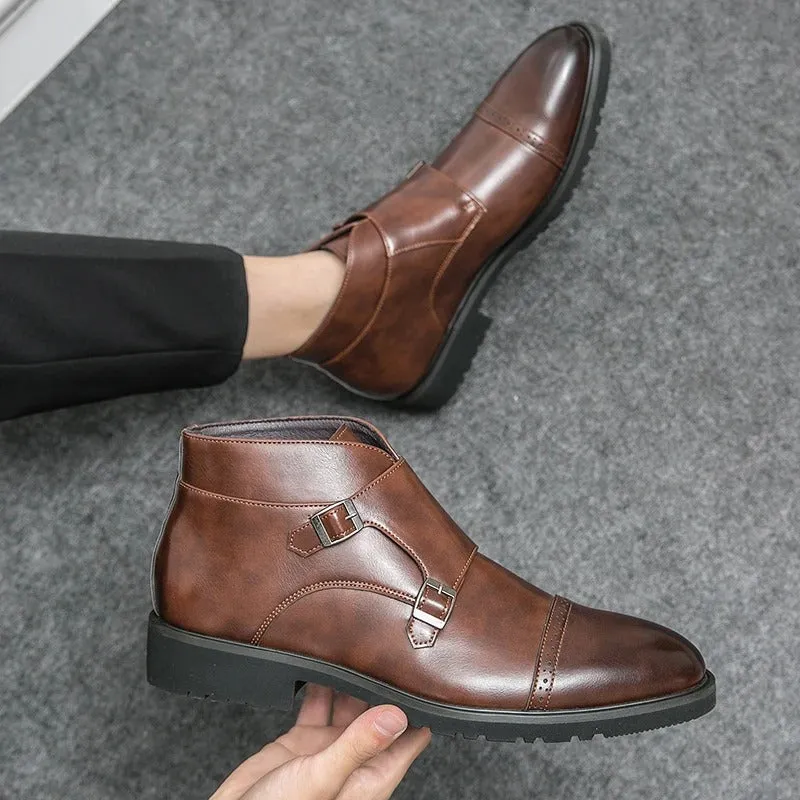 Luca Moreno Leather Double-monk Strap Boots