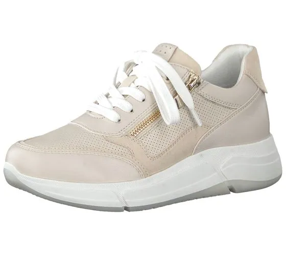 MARCO TOZZI sneakers da donna look a strati scarpe in vera pelle con cerniera 2-23726-28 402 beige