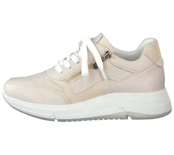 MARCO TOZZI sneakers da donna look a strati scarpe in vera pelle con cerniera 2-23726-28 402 beige