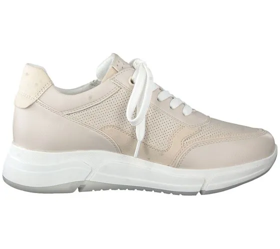 MARCO TOZZI sneakers da donna look a strati scarpe in vera pelle con cerniera 2-23726-28 402 beige