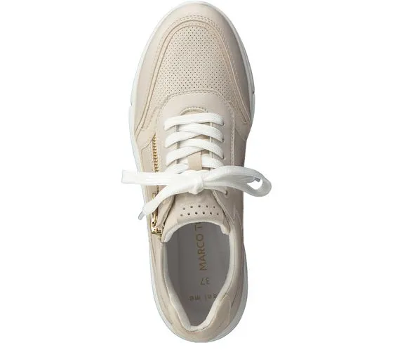 MARCO TOZZI sneakers da donna look a strati scarpe in vera pelle con cerniera 2-23726-28 402 beige