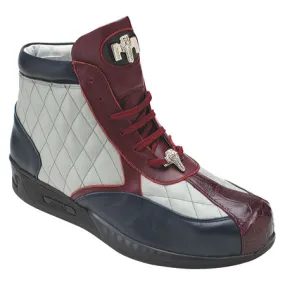 Mauri Savvy M781 Crocodile & Nappa Sneakers Blue/Gray/Red (Special Order)