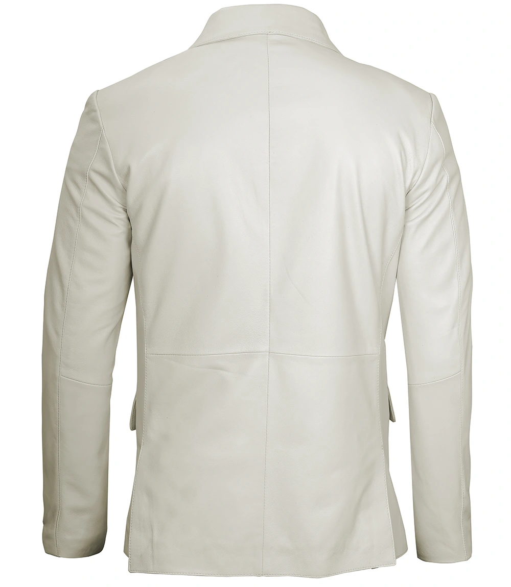 Men's Off White Blazer Real Leather Jacket