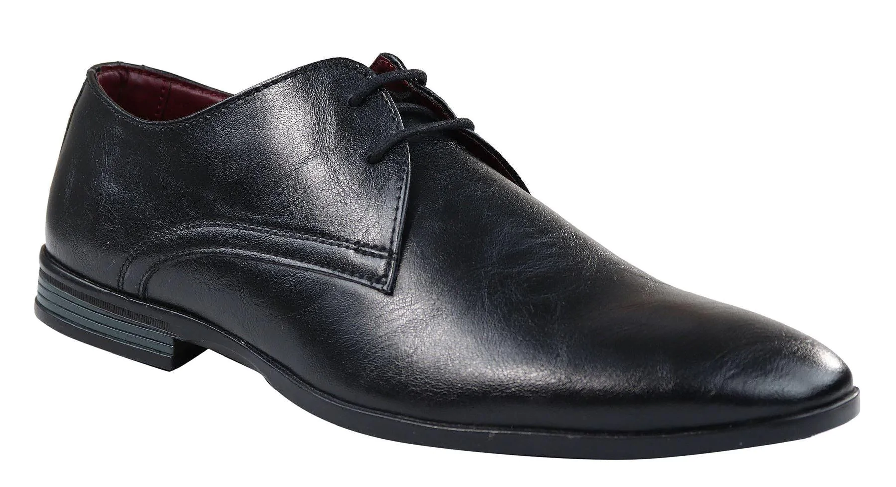 Mens Classic Black Laced Leather Shoes Smart Casual Formal Plain Simple