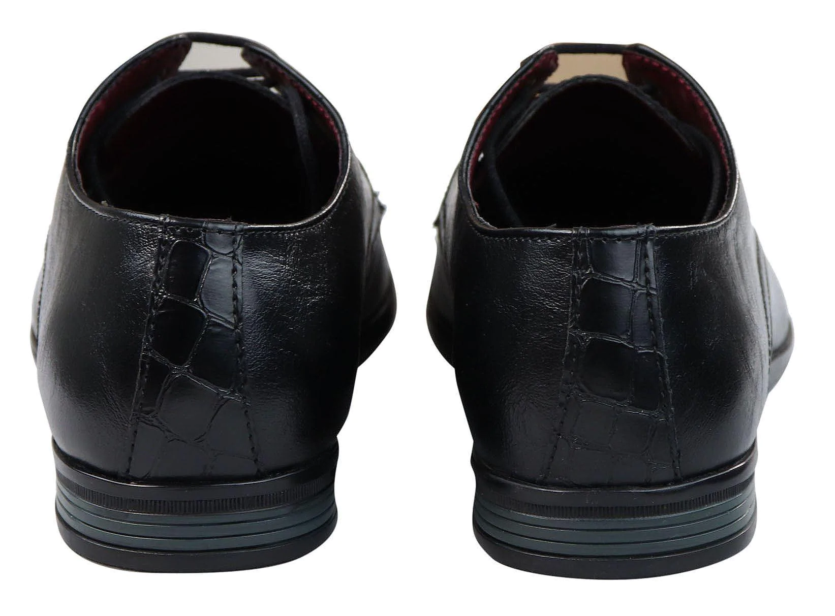 Mens Classic Black Laced Leather Shoes Smart Casual Formal Plain Simple