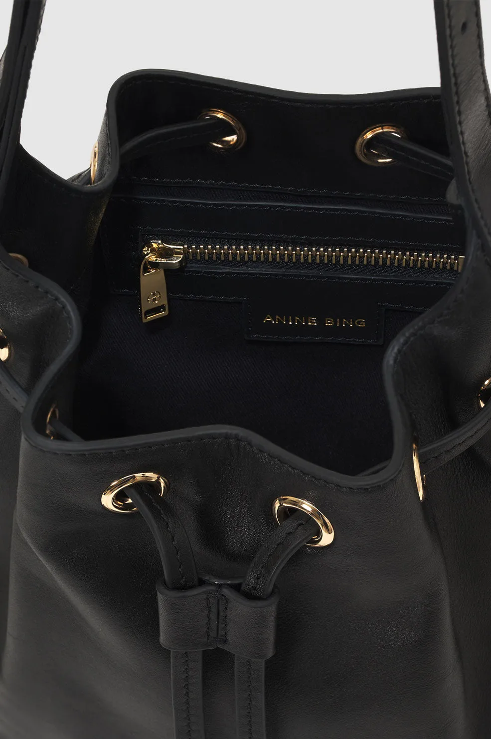 Mini Alana Bucket Bag - Black