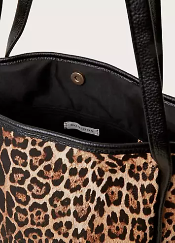 Monsoon Mava Leopard Print Faux Leather Tote Bag | Grattan