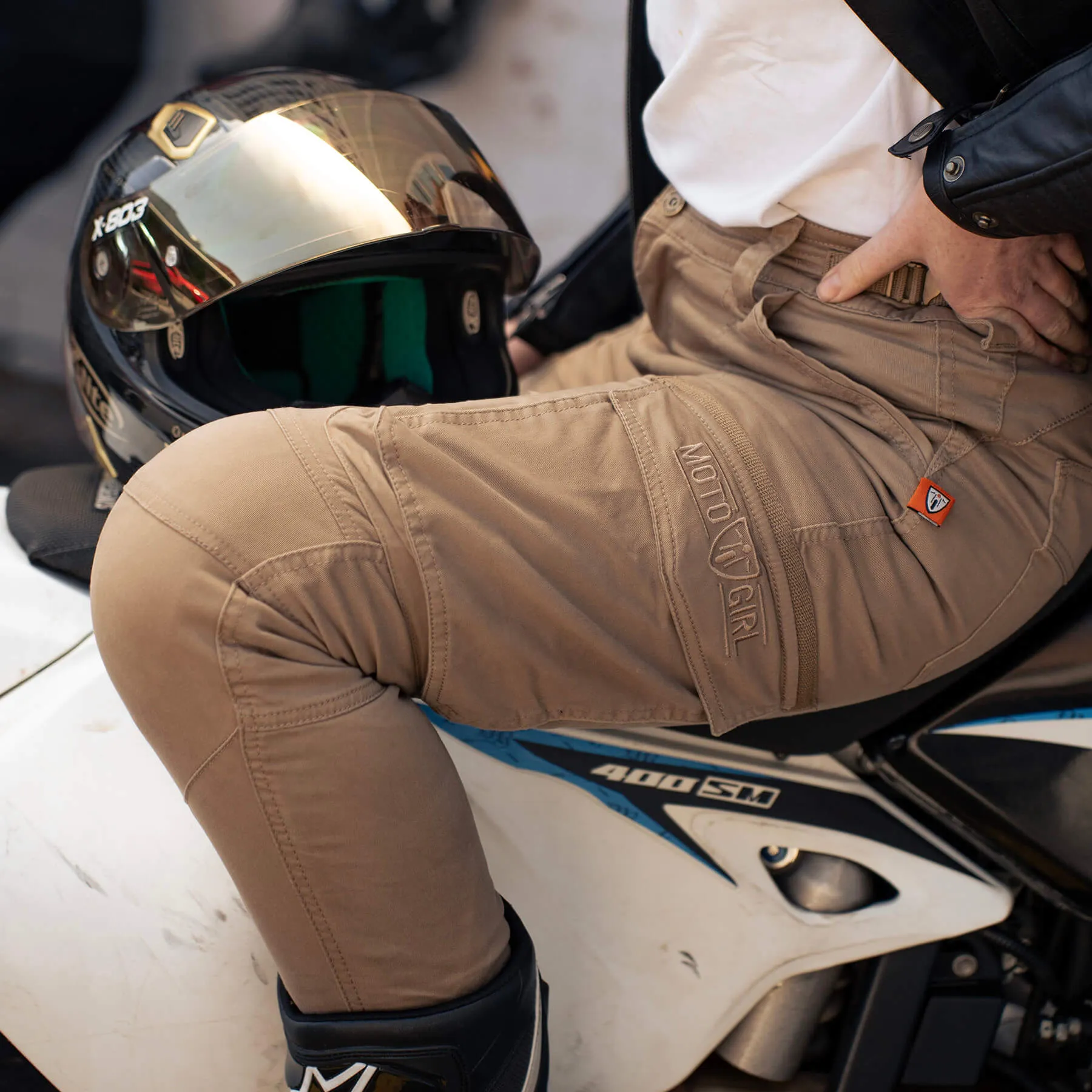 MotoGirl | Lara Cargo Pants - Beige