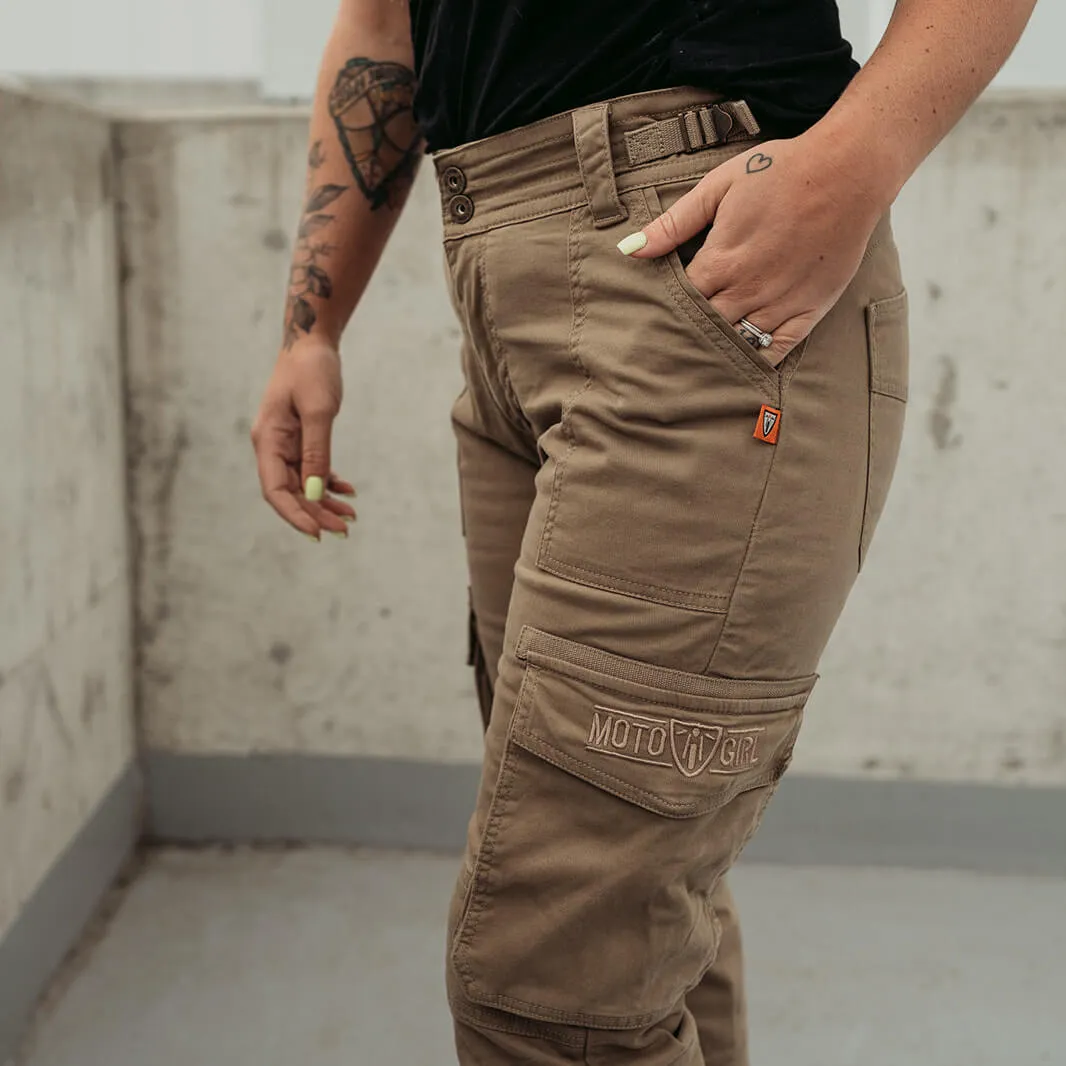 MotoGirl | Lara Cargo Pants - Beige