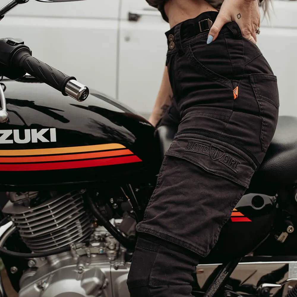 MotoGirl | Lara Cargo Pants - Black