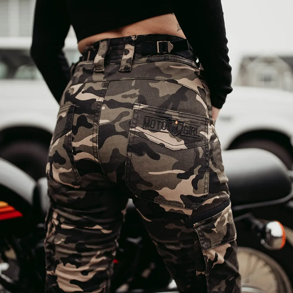 MotoGirl | Lara Cargo Pants - Camo