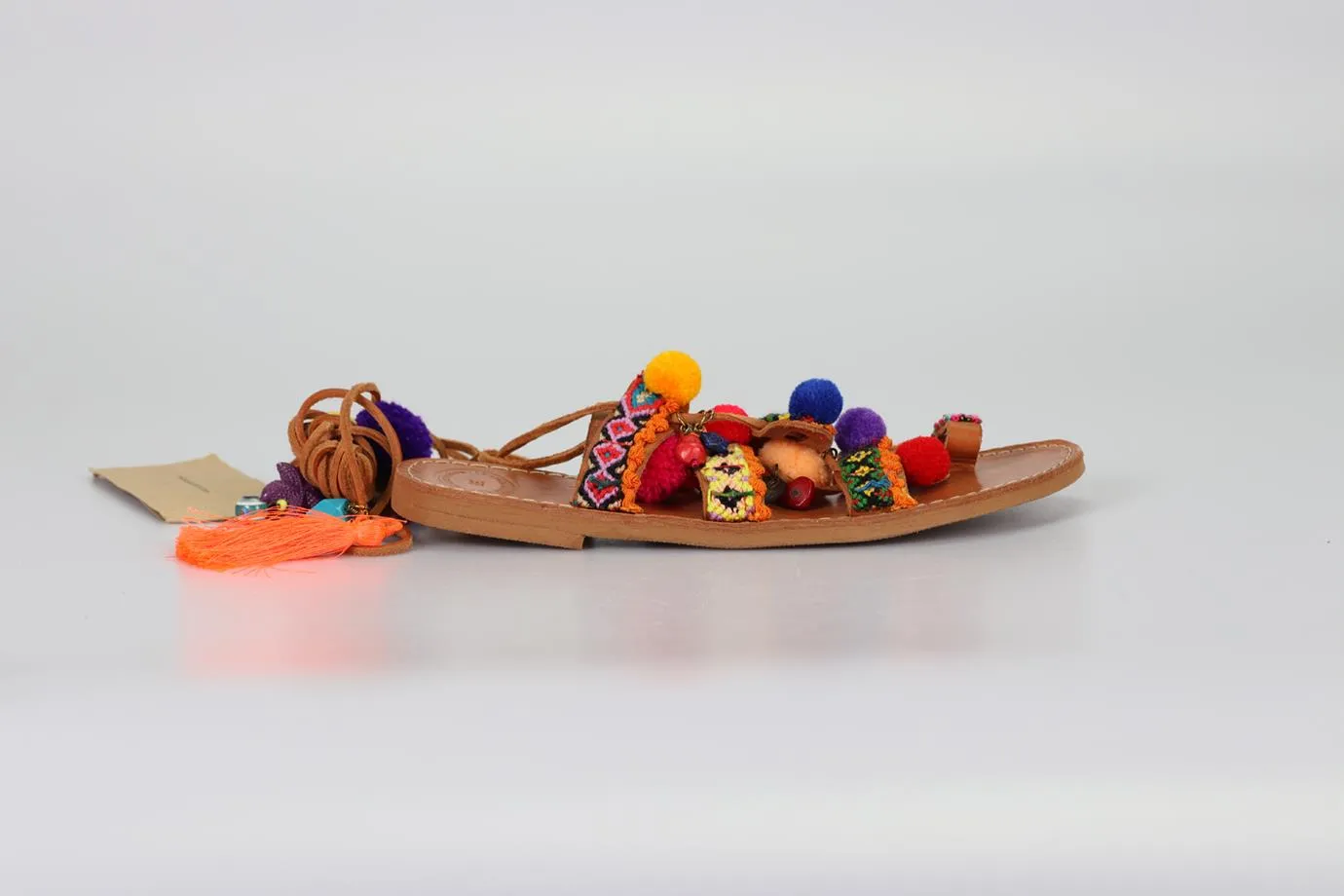 MUZUNGU SISTERS TIE UP SANDALS WITH CHARMS EU 38 UK 5