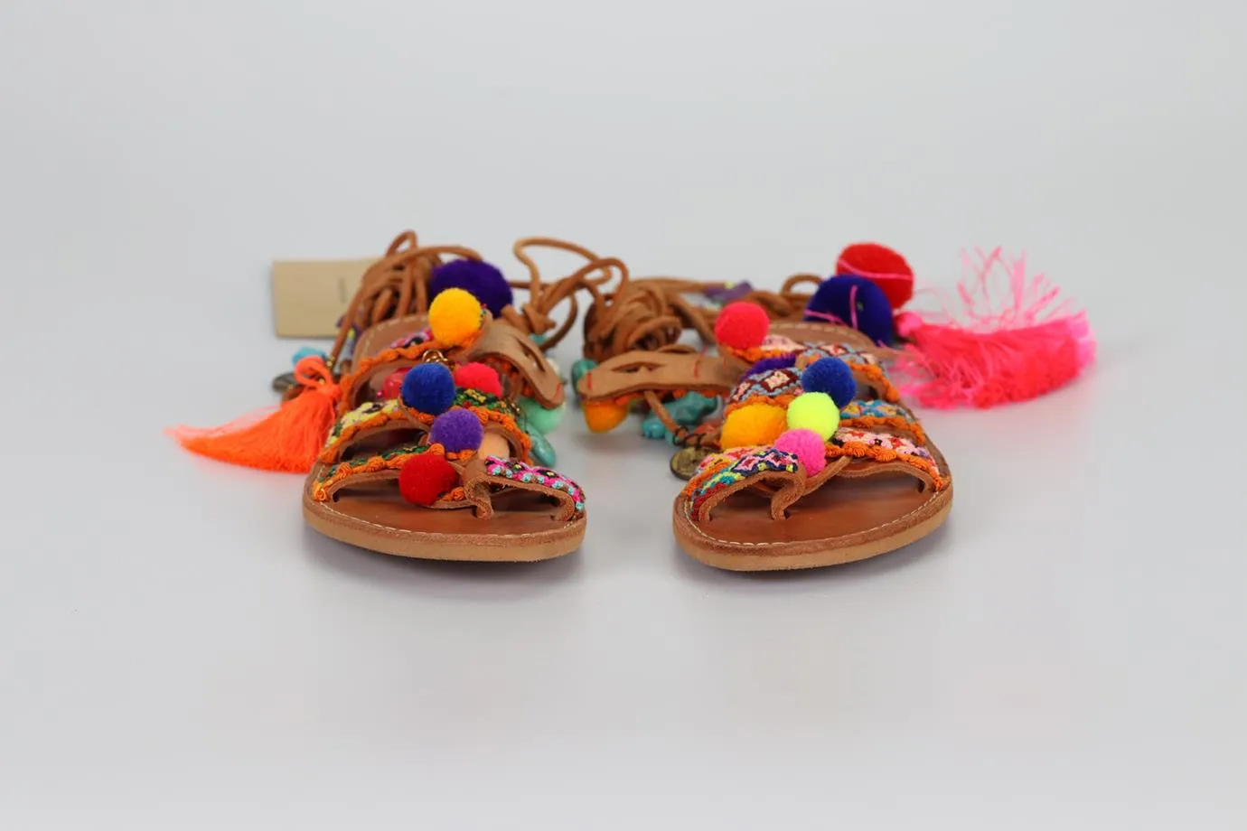 MUZUNGU SISTERS TIE UP SANDALS WITH CHARMS EU 38 UK 5