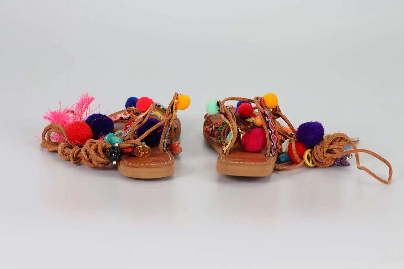 MUZUNGU SISTERS TIE UP SANDALS WITH CHARMS EU 38 UK 5