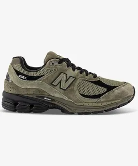 New Balance Mens Khaki Black 2002R suede and mesh low-top trainers