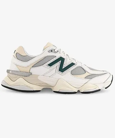 New Balance Mens Sea Salt Marsh Green 9060 leather and mesh low-top trainers