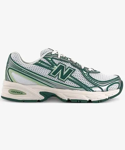 New Balance Womens White Green 740 V2 logo-embroidered mesh low-top trainers