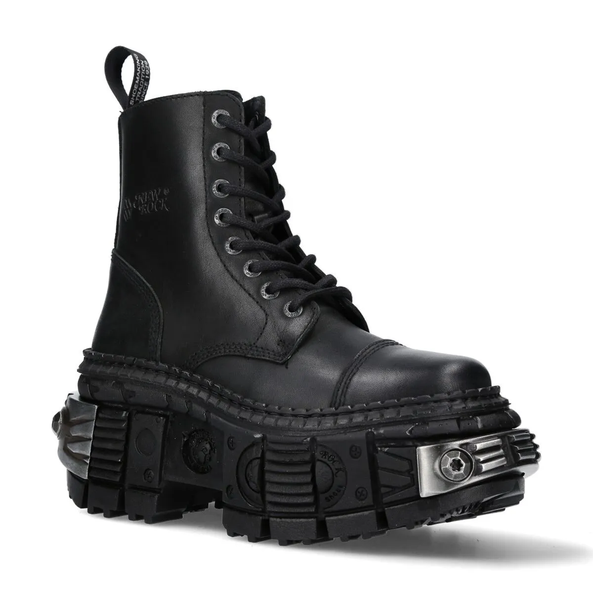 NEW ROCK -  WALL083C-S4 Chunky Platform Eyelet Boots