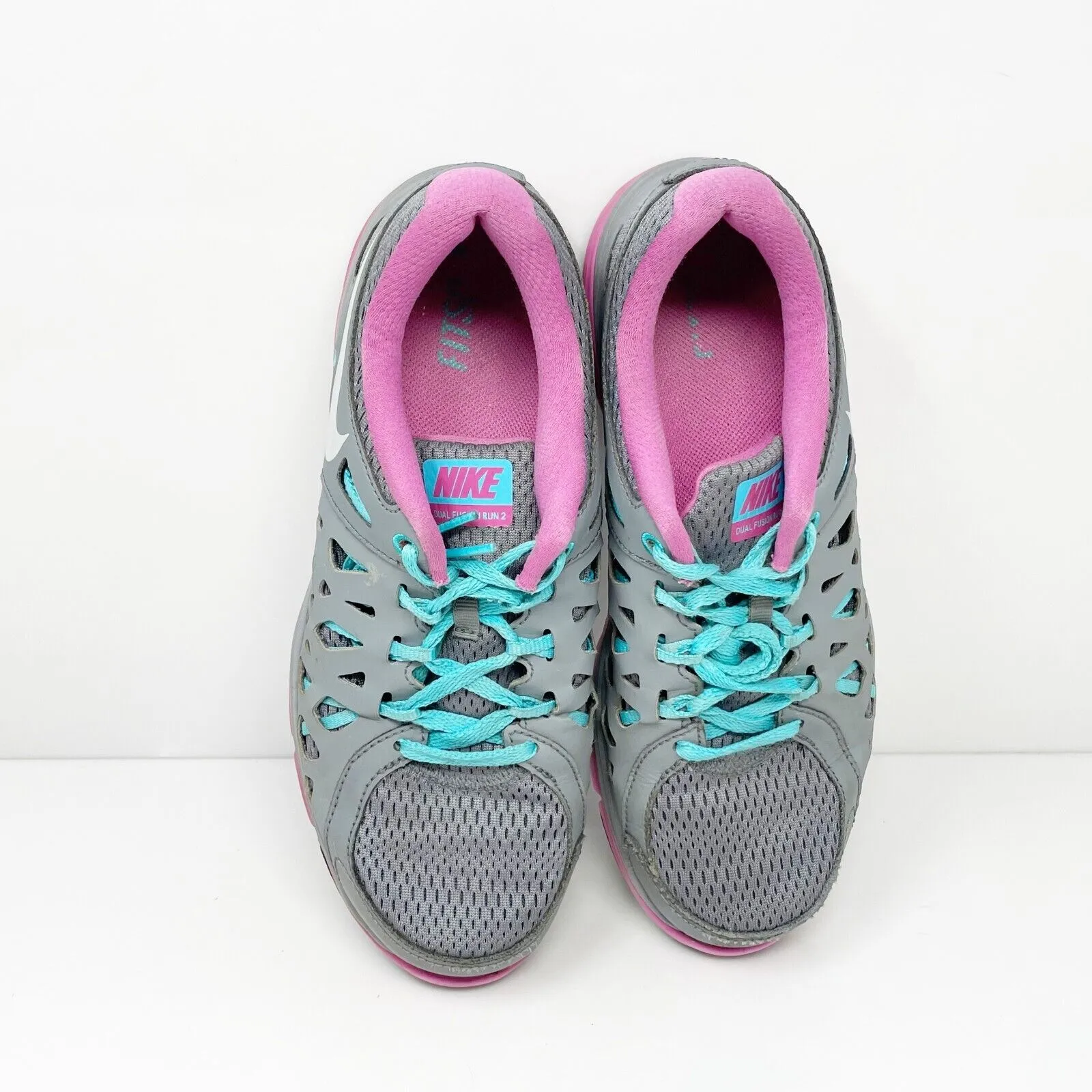 Nike Womens Dual Fusion Run 2 599564-002 Gray Running Shoes Sneakers Size 8.5