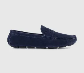 OFFICE Cliveden Suede Driving Shoes Navy Suede