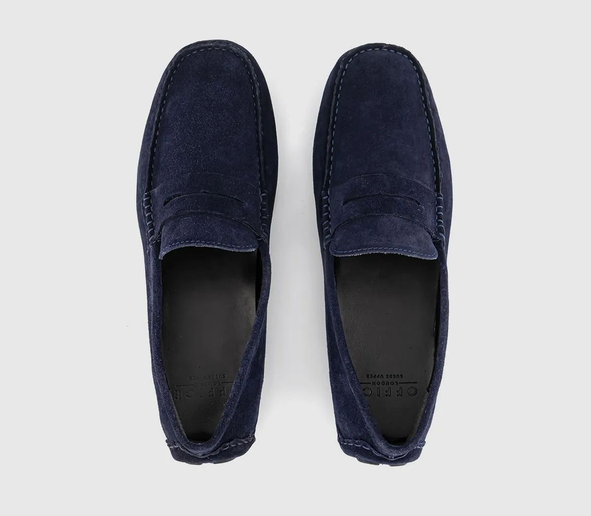 OFFICE Cliveden Suede Driving Shoes Navy Suede