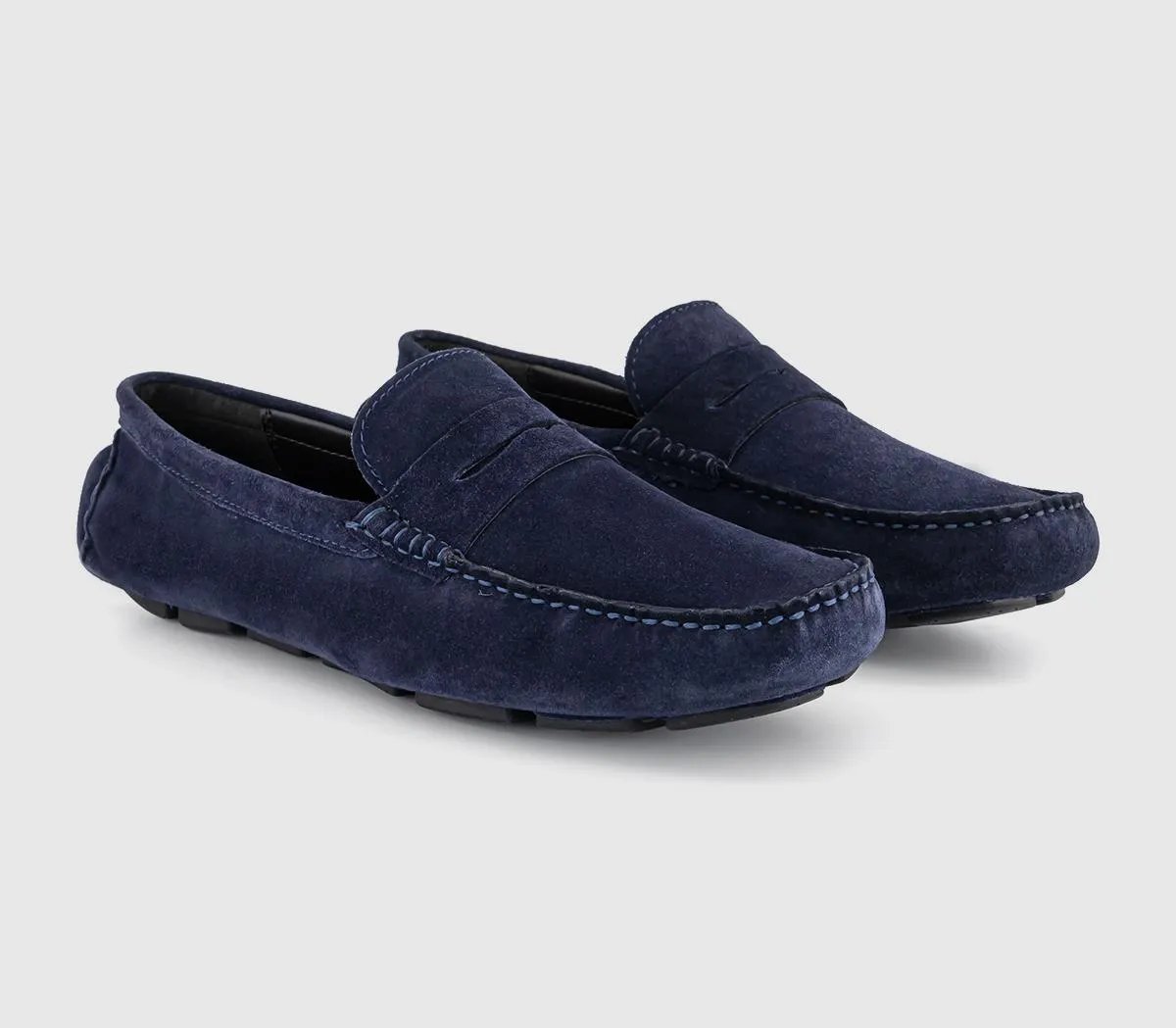 OFFICE Cliveden Suede Driving Shoes Navy Suede