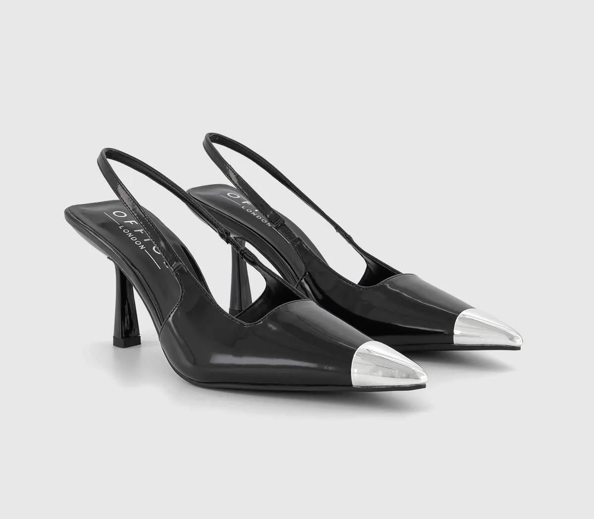 OFFICE Miley Toe Cap Slingback Court Shoes Black