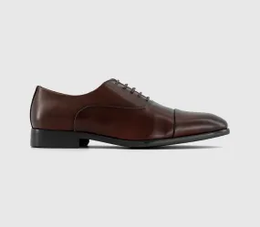 OFFICE Montague Toe Cap Oxford Shoes Brown Leather