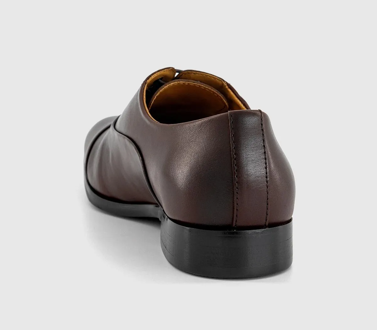 OFFICE Montague Toe Cap Oxford Shoes Brown Leather