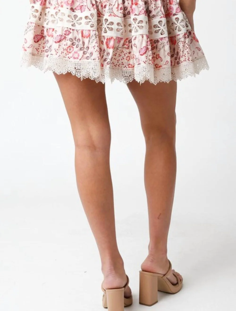 OLIVACEOUS - Crochet Tiered Skirt