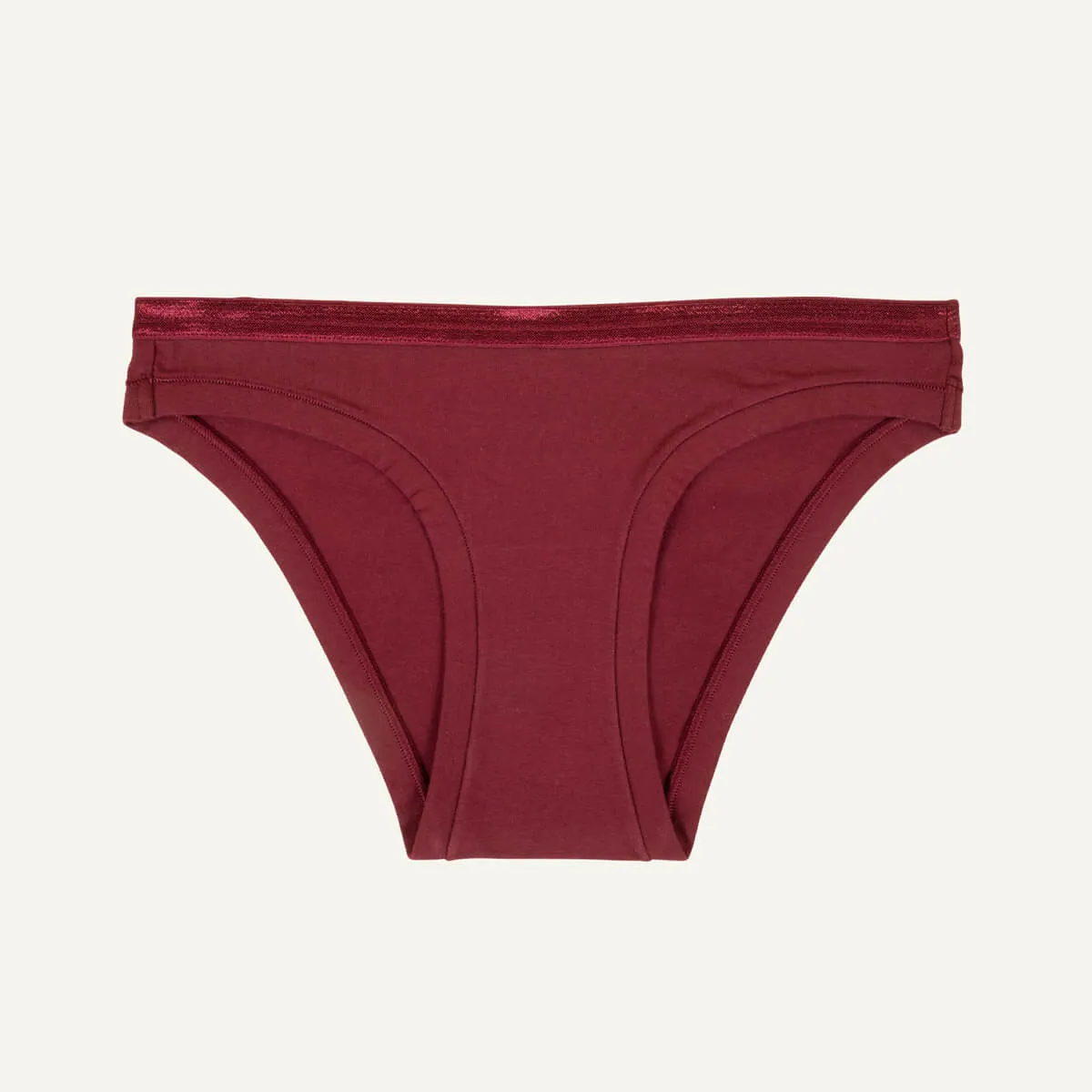 Organic Cotton Low-Rise Bikini in Garnet