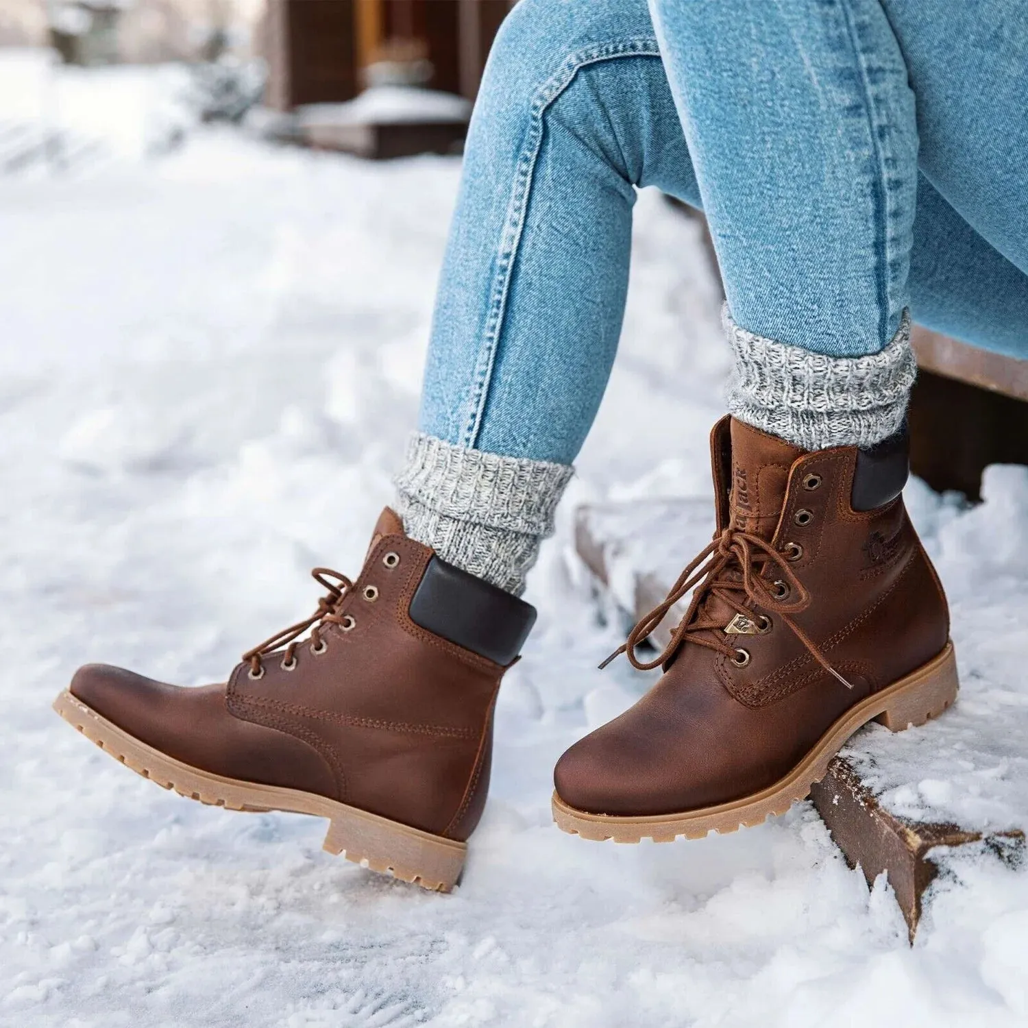 Panama Jack - 03 Women's Brown Leather Waterproof Lace Up Hiker Boots