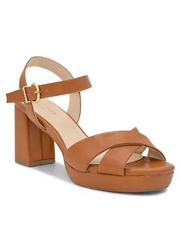 Paradox London Tan Faux Leather ’Leya’ Platform Sandals | Grattan