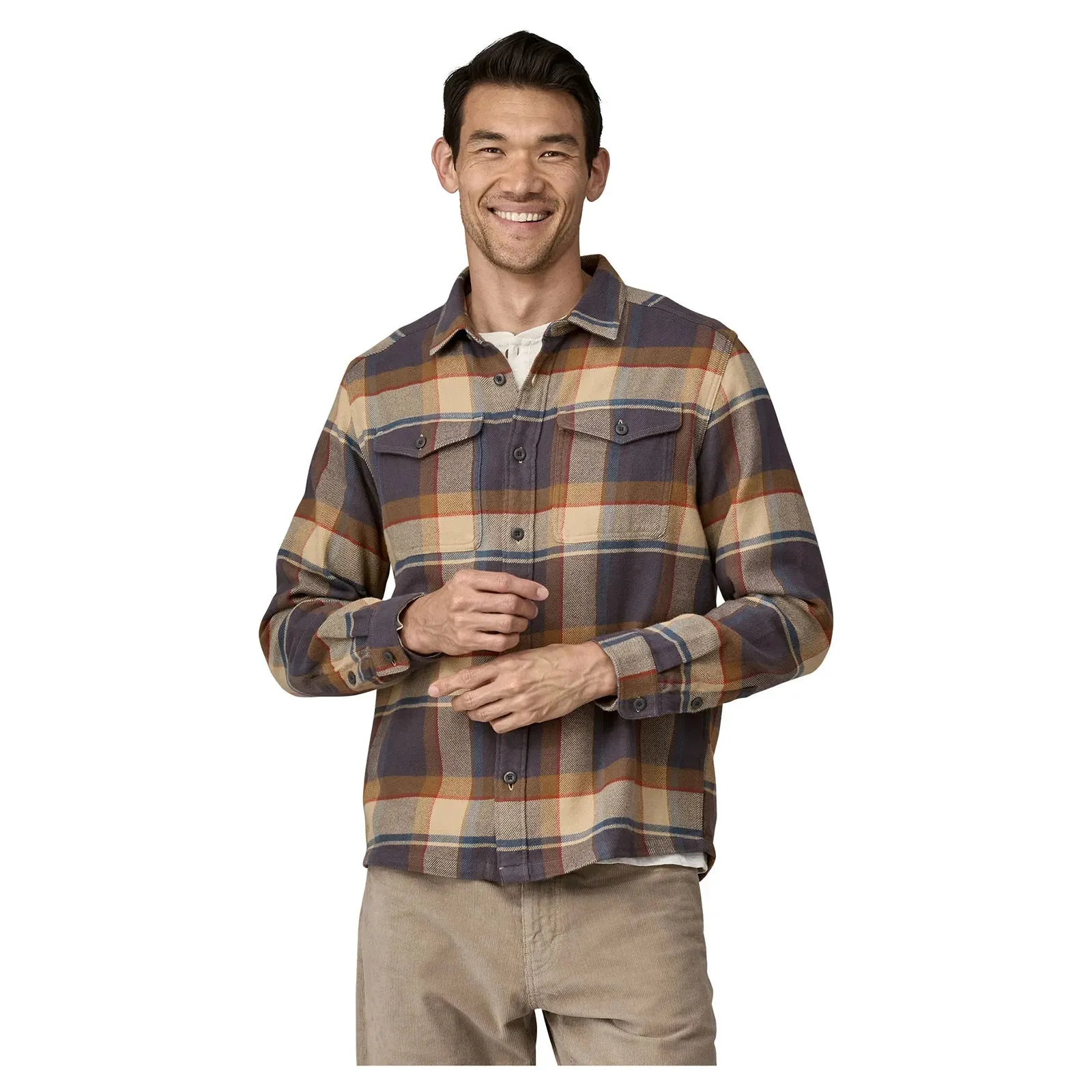 Patagonia Men's Fjord Flannel Shirt - Sunrise Ridge/Forge Grey