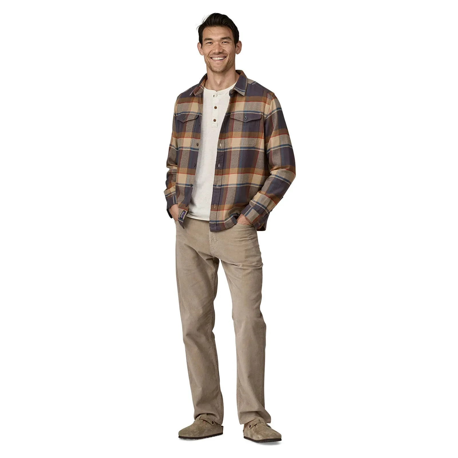 Patagonia Men's Fjord Flannel Shirt - Sunrise Ridge/Forge Grey