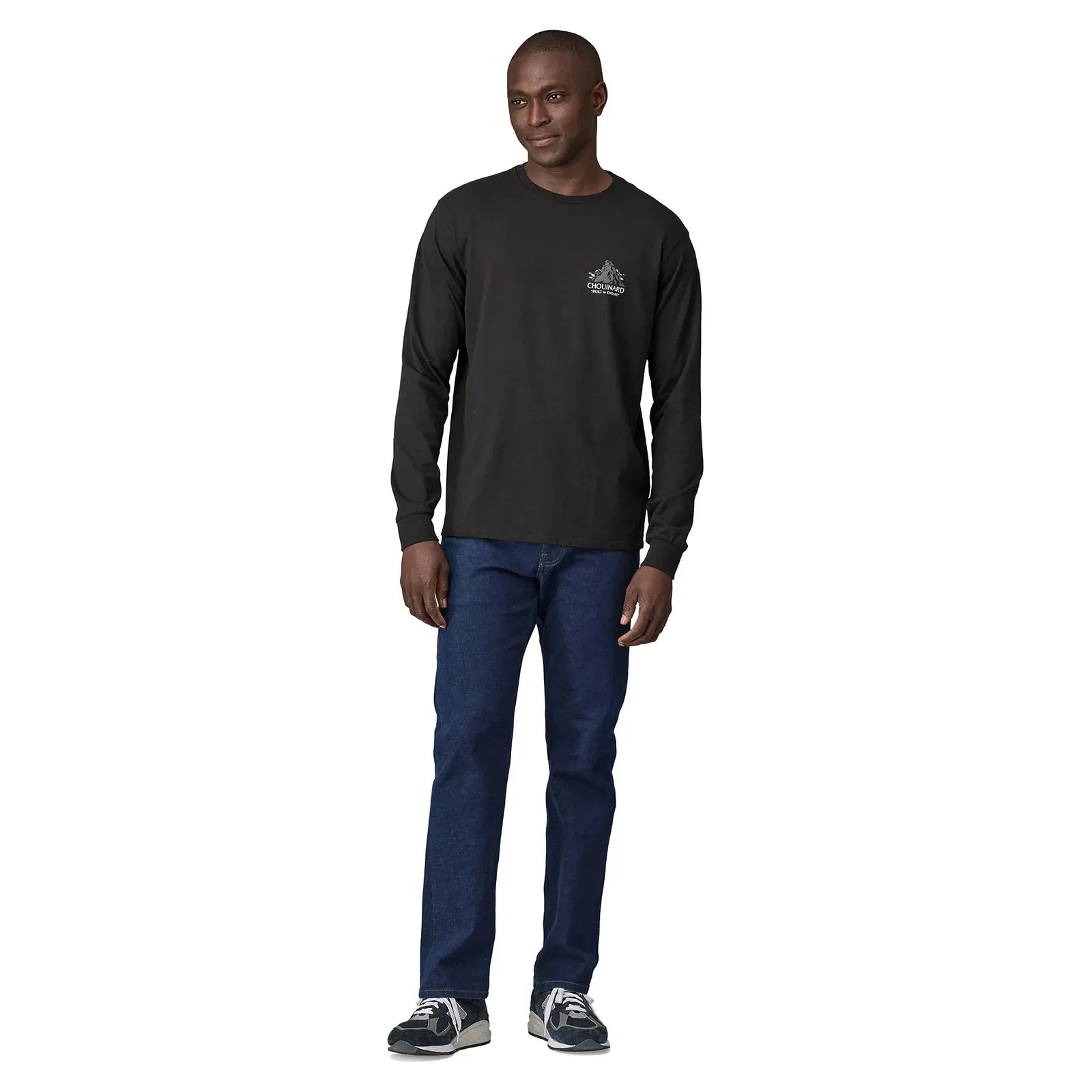 Patagonia Men's Long Sleeved Chouinard Crest Pocket Responsibili-Tee - Black