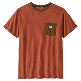 Patagonia Shop Sticker Pocket Mens Responsibili-Tee - Henna Brown