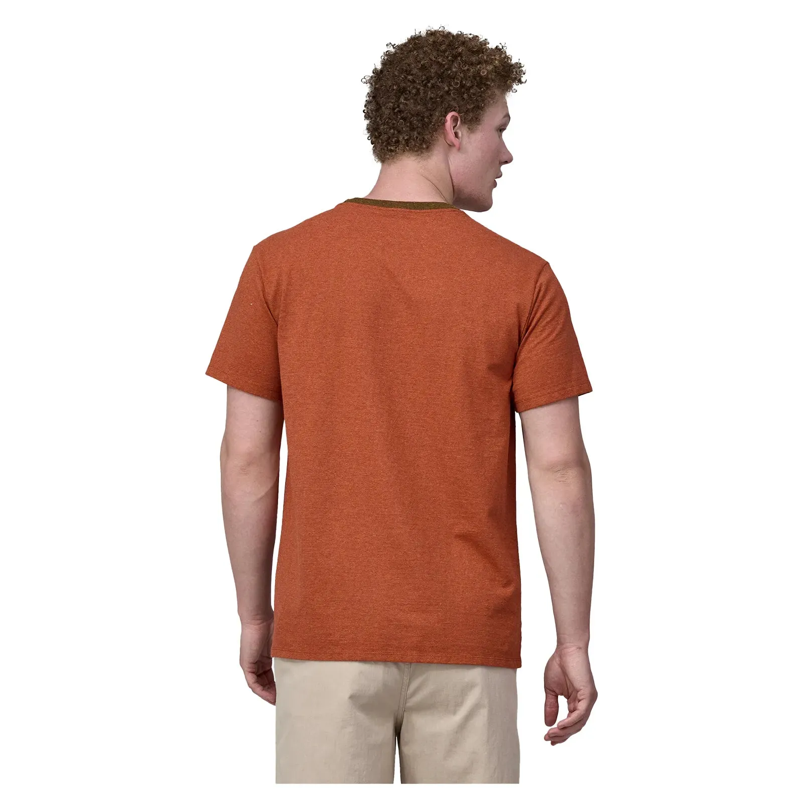 Patagonia Shop Sticker Pocket Mens Responsibili-Tee - Henna Brown