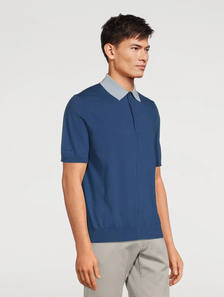 PAUL SMITH Contrast-Collar Polo Shirt