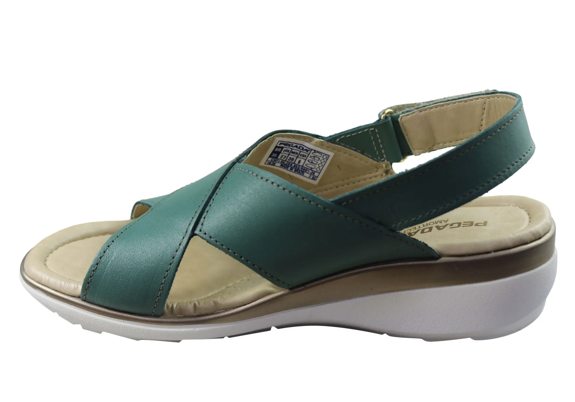 Pegada Paros Womens Comfortable Leather Sandals Made In Brazil