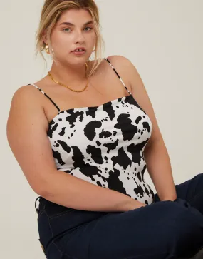 Plus Size Cow Print Tank