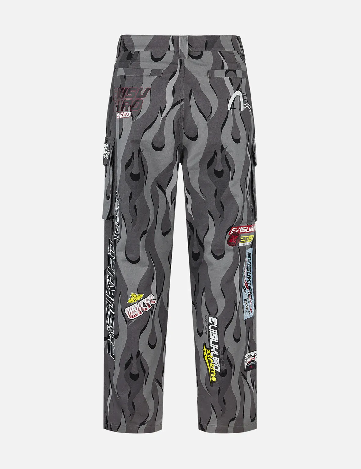 Racing Camouflage Wide-leg Cargo Pants