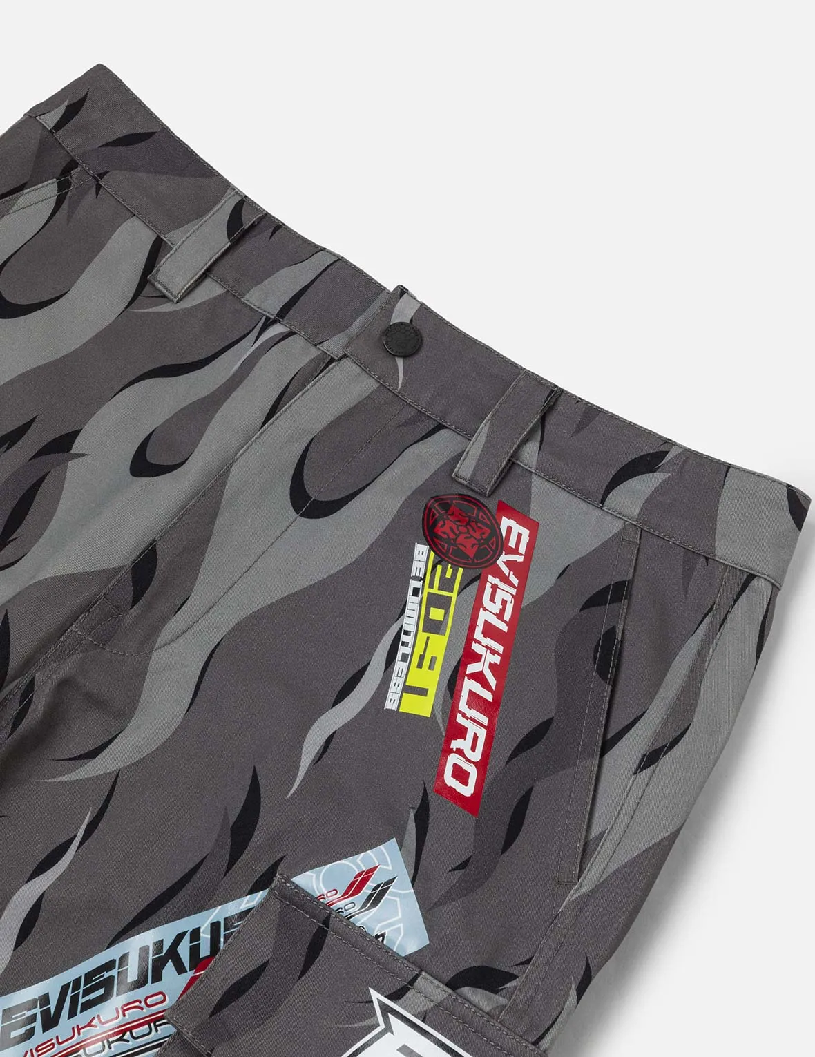 Racing Camouflage Wide-leg Cargo Pants