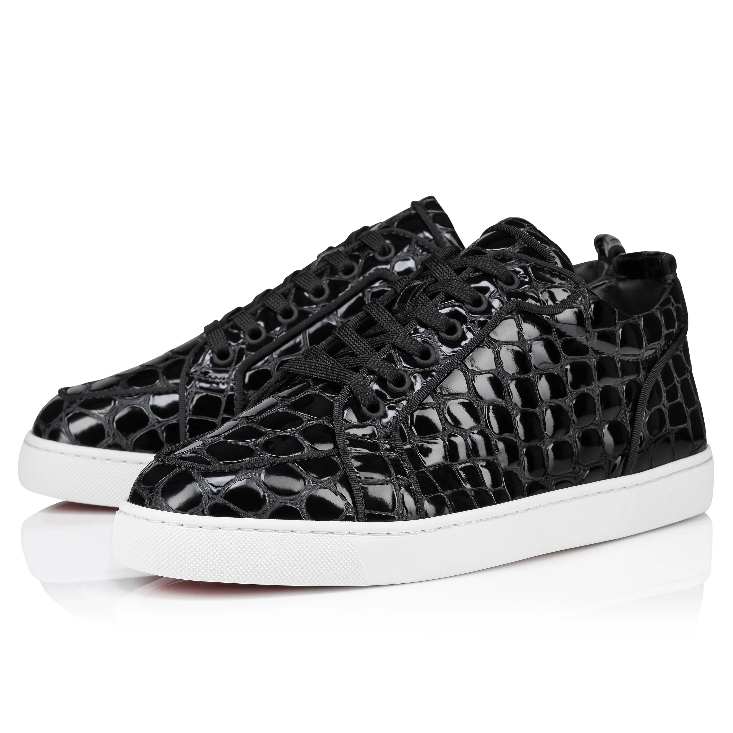 Rantulow Orlato Sneakers - Alligator embossed calf leather - Black - Men