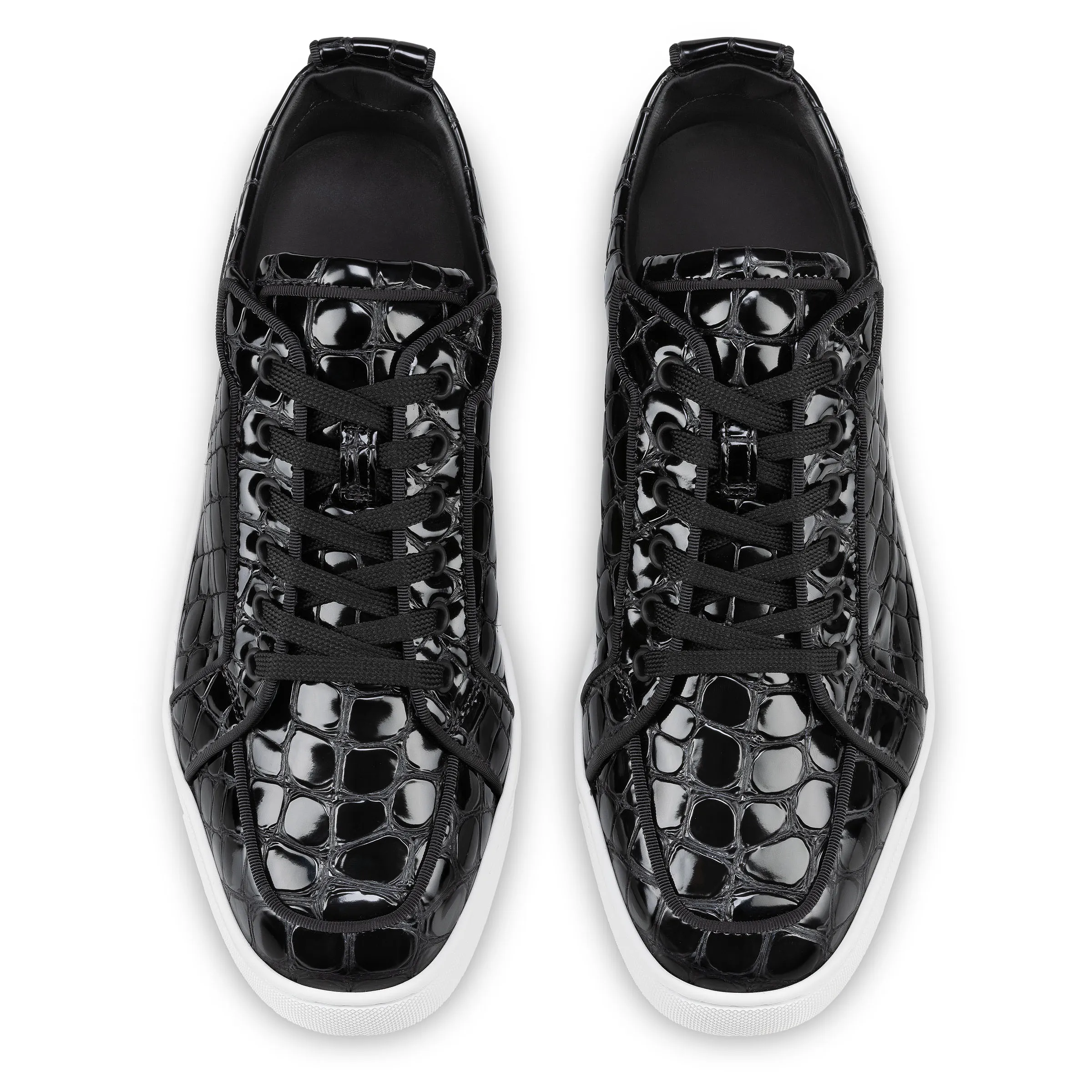 Rantulow Orlato Sneakers - Alligator embossed calf leather - Black - Men