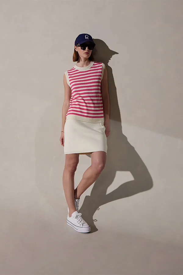 Rodier SAILOR STRIPE SLEEVELESS SWEATER